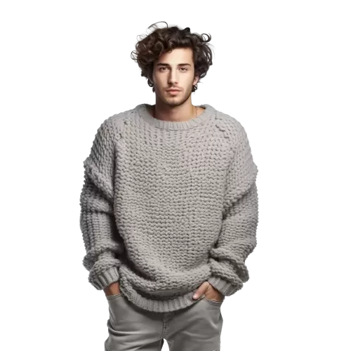 Gruby sweter męski