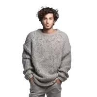 Gruby sweter męski